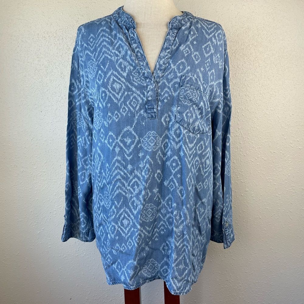 Grand & Greene V-Neck Tunic Top Size L EUC